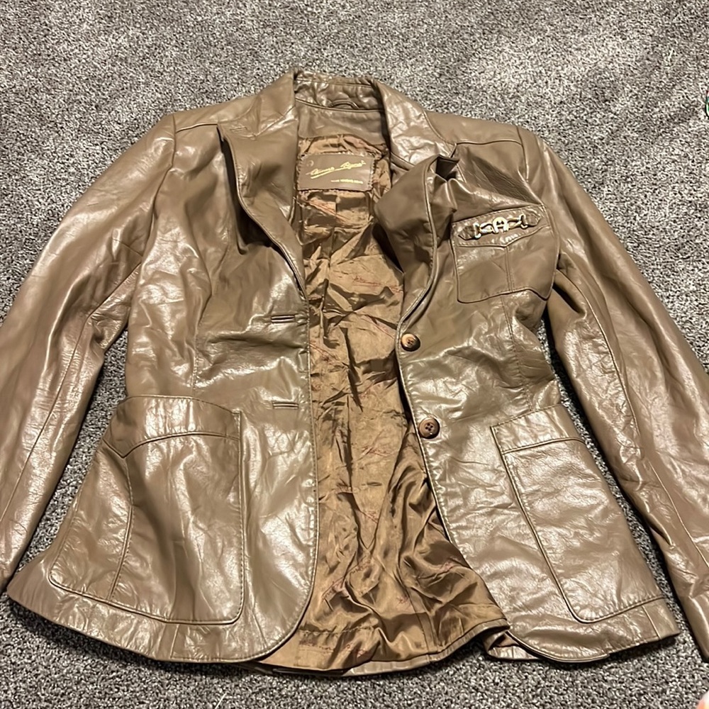 Vintage Etienne Aigner Brown Leather Jacket
